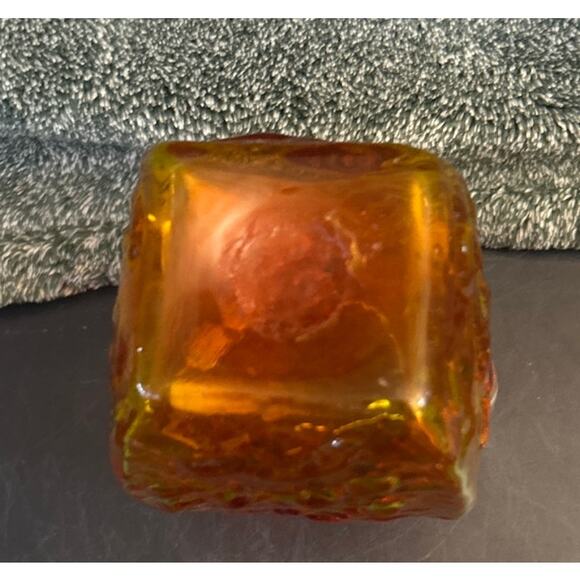 Vintage Pilgrim Glass Plymouth Amberina Square Pitcher Clear Applied Handled - Picture 10 of 10